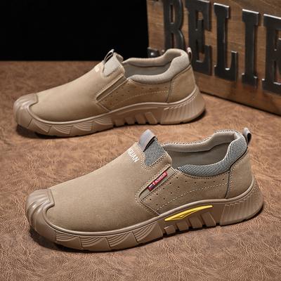Men's Shoes Autumn New Low-top Labor Insurance Shoes Men's Soft-soled Wear-resistant Work Shoes Black Versatile Casual Shoes