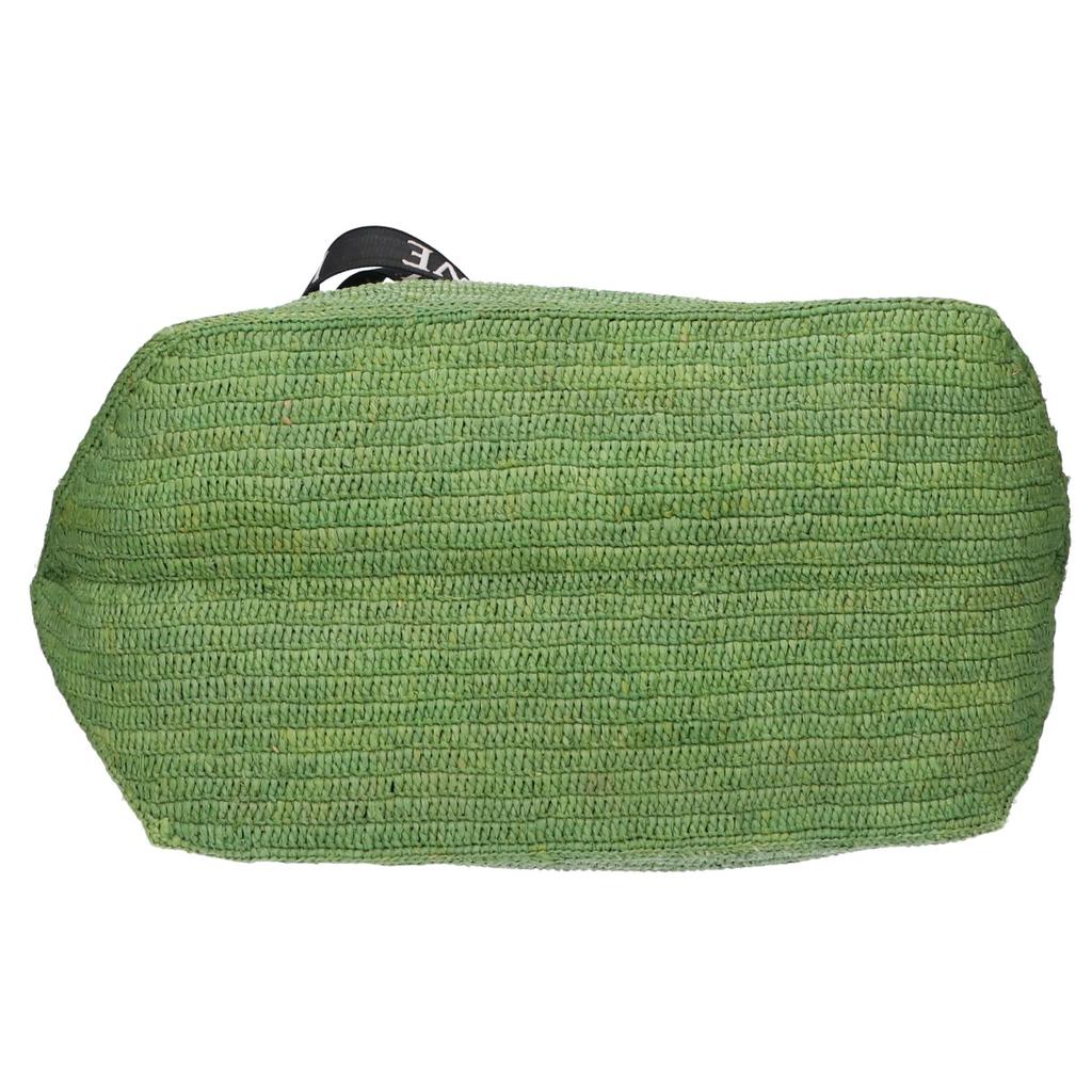 LOEWE B507X23X10 Fold Shopper Raffia Tote Bag greenUsed