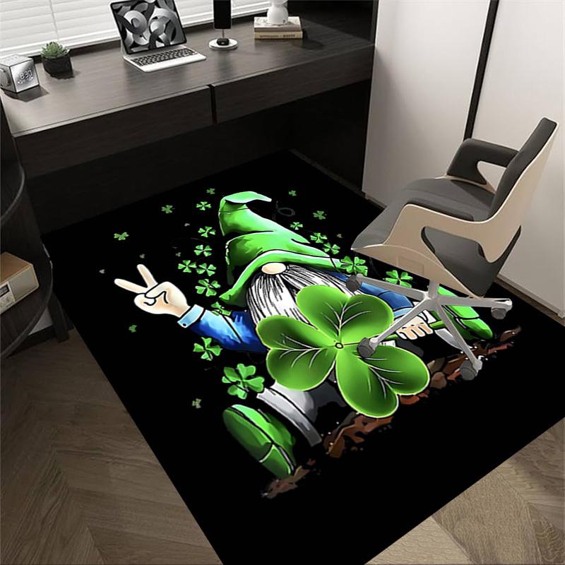 1PC Gnome Shamrock Non-Slip Floor carpet, suitable for Office, bedroomand playrooms. It can also be used as a sofa footrest cover-T105