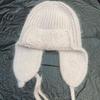 Plush ear protection Lei Feng hat women's winter angora rabbit fur knitted hat cold-proof lace-up warm wool hat