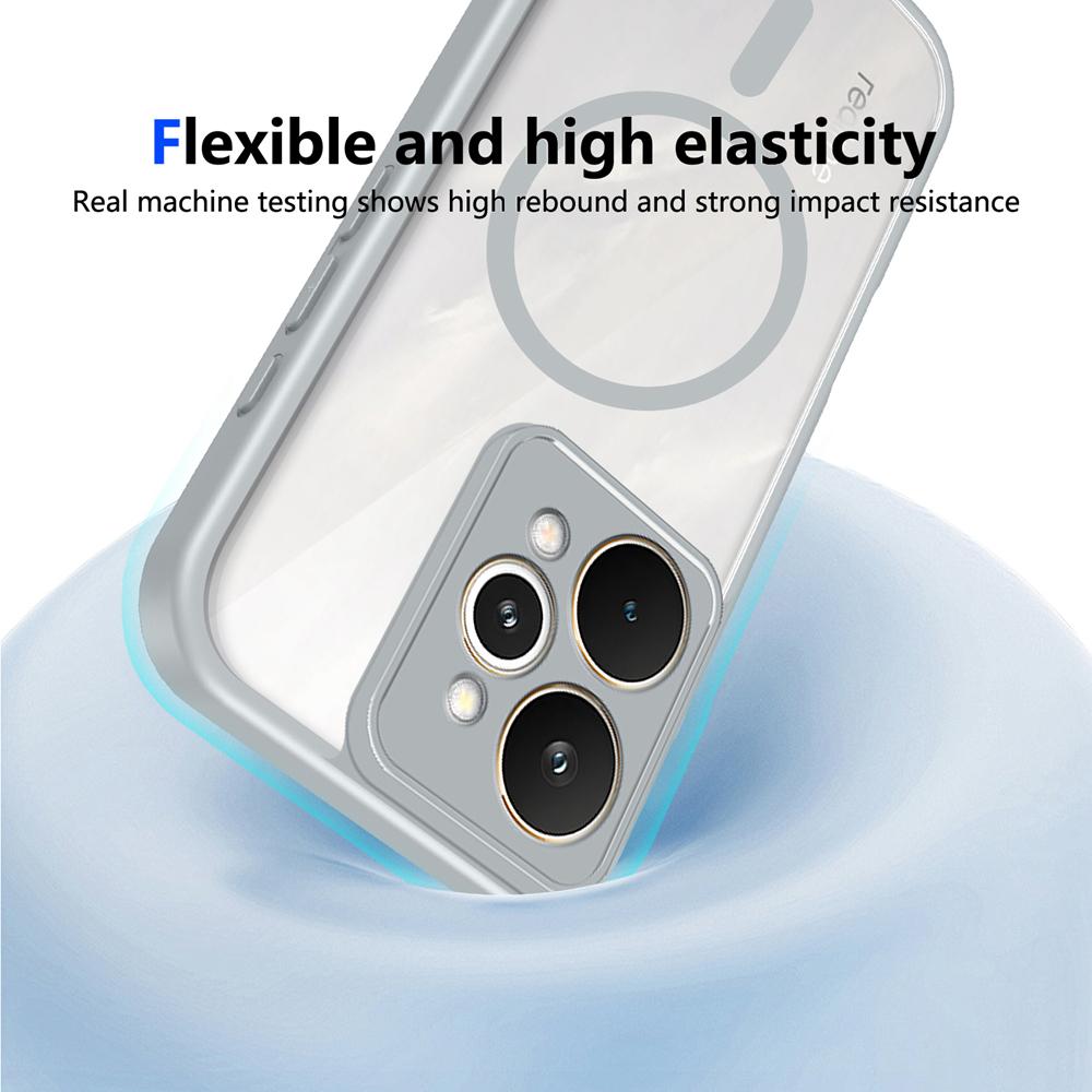 KEYSION Transparent Magnetic Phone Case for Realme 15 Pro 5G Soft Silicone+PC HD Clear Shockproof Back Cover for OPPO Realme 15T