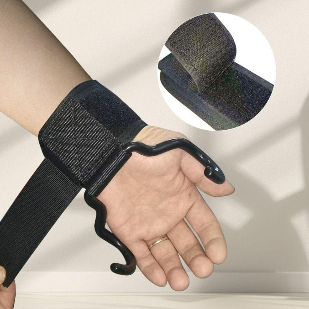 1 PC/Pair Non-Slip Weight Lifting Grip Hook Adjustable Steel Hook Grips Strap  Gym