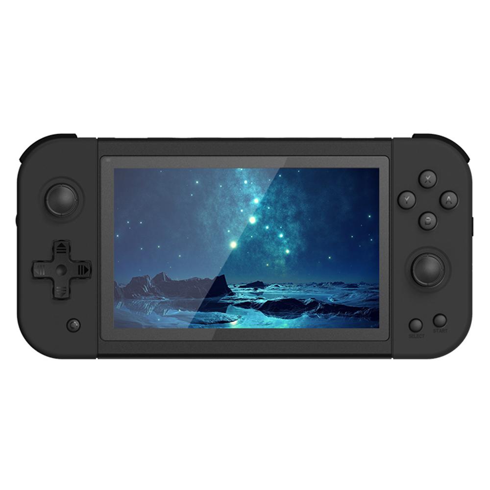 

POWKIDDY x51 Ретро портативна ігрова консоль 5-дюймовий IPS подвійний джойстик аркадна ігрова консоль, без картки пам яті Black