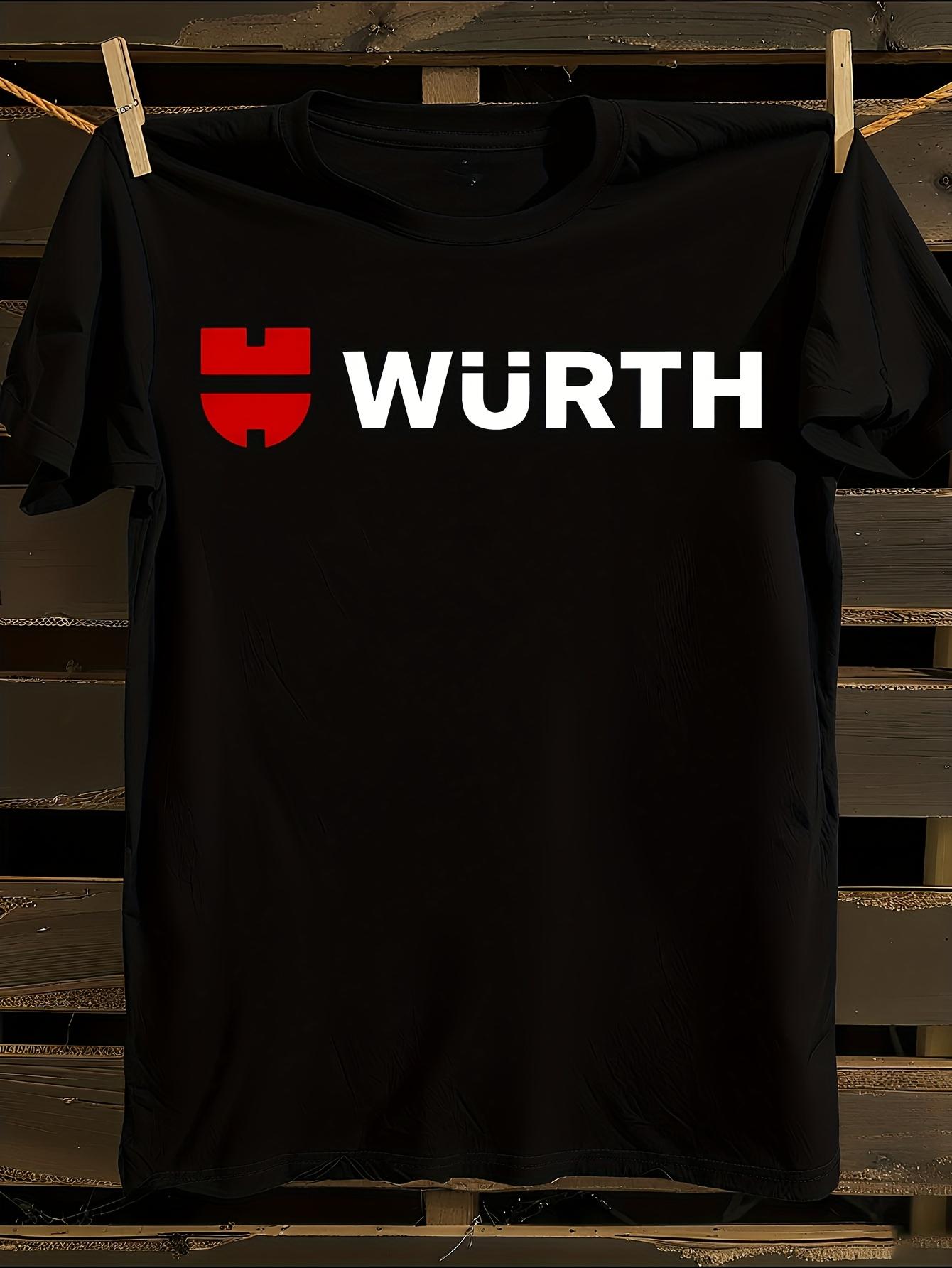 Wurth Logo Print Black Cotton T-shirt XL