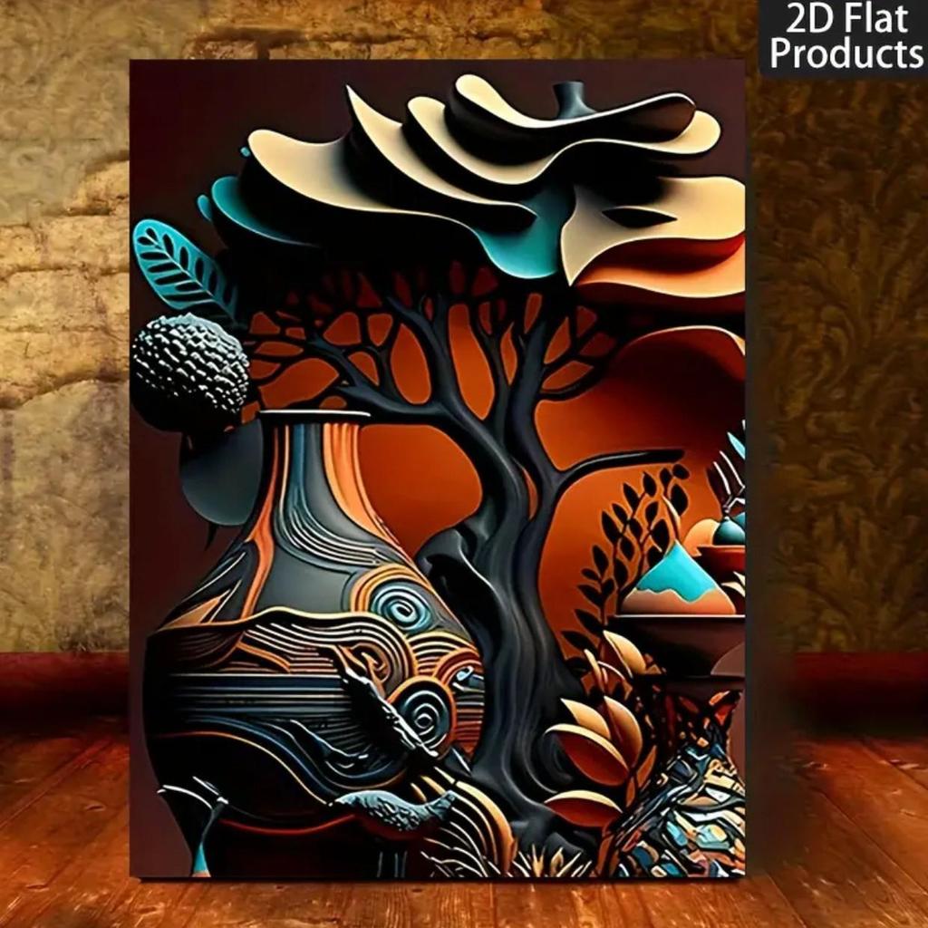 Pine Framed Canvas Oil Mural for Living Room Decor