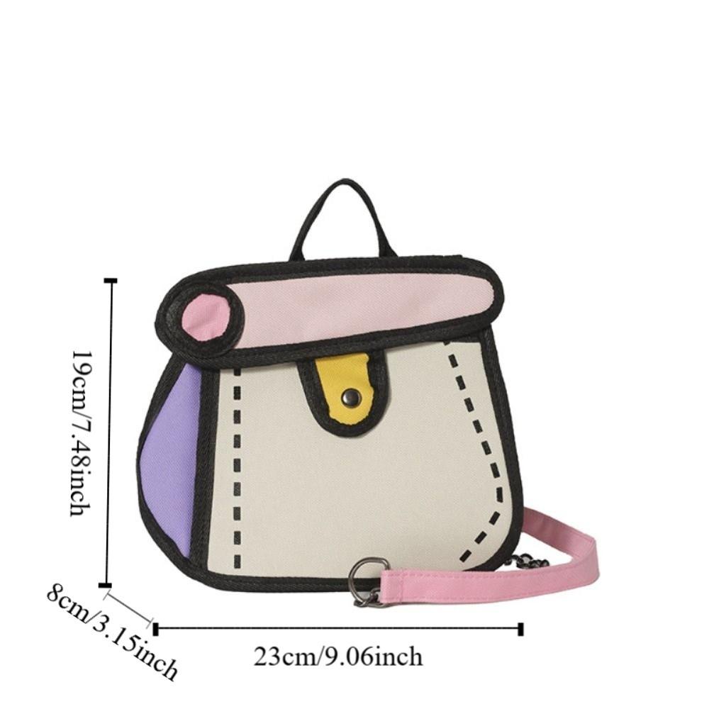 2D Anime Chain Shoulder Bag Cartoon Line Painting Messenger Bag Simple Comic Crossbody Bag Travel