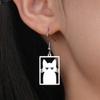 My Shape Cute Cat Earrings for Women Girls Stainless Steel Rectangle Shaped Cat Kitten Earrings Animal Fashion Jewelry Gifts