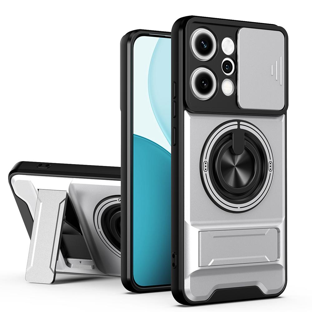 KEYSION Magnetic Phone Case for OPPO Reno14 Pro 5G Reno14 F 5G Slide Camera Protection Upright Kickstand Ring Shockproof Cover