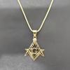 Mason Necklaces Pendants Gold Silver Color 316L Stainless Steel Round Snake Chain For Women/Men Masonic Symbol Jewelry