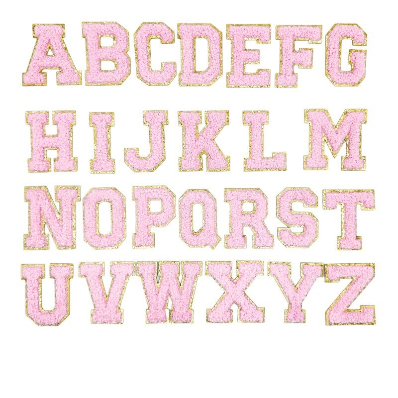 26pcs A~Z English Letter Clothes Stickers Patch Stickers Towel Embroidered Fabric Applique Alphabet DIY Clothes Tape on Clothes