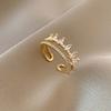 Luxury Zircon Water Drop Open Rings For Women Girl Exquisite Double-Layered Adjustable Finger Ring Wedding Jewelry Gift