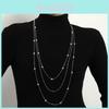 Collier Chaîne de Perles avec Design Multicouche Pour Femmes et Hommes Accessoire de Mode