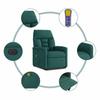 Electric Massage Recliner with Rising Function Dark Green Fabric