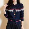 Nordic Style Snowflake Jacquard Knit Cardigan