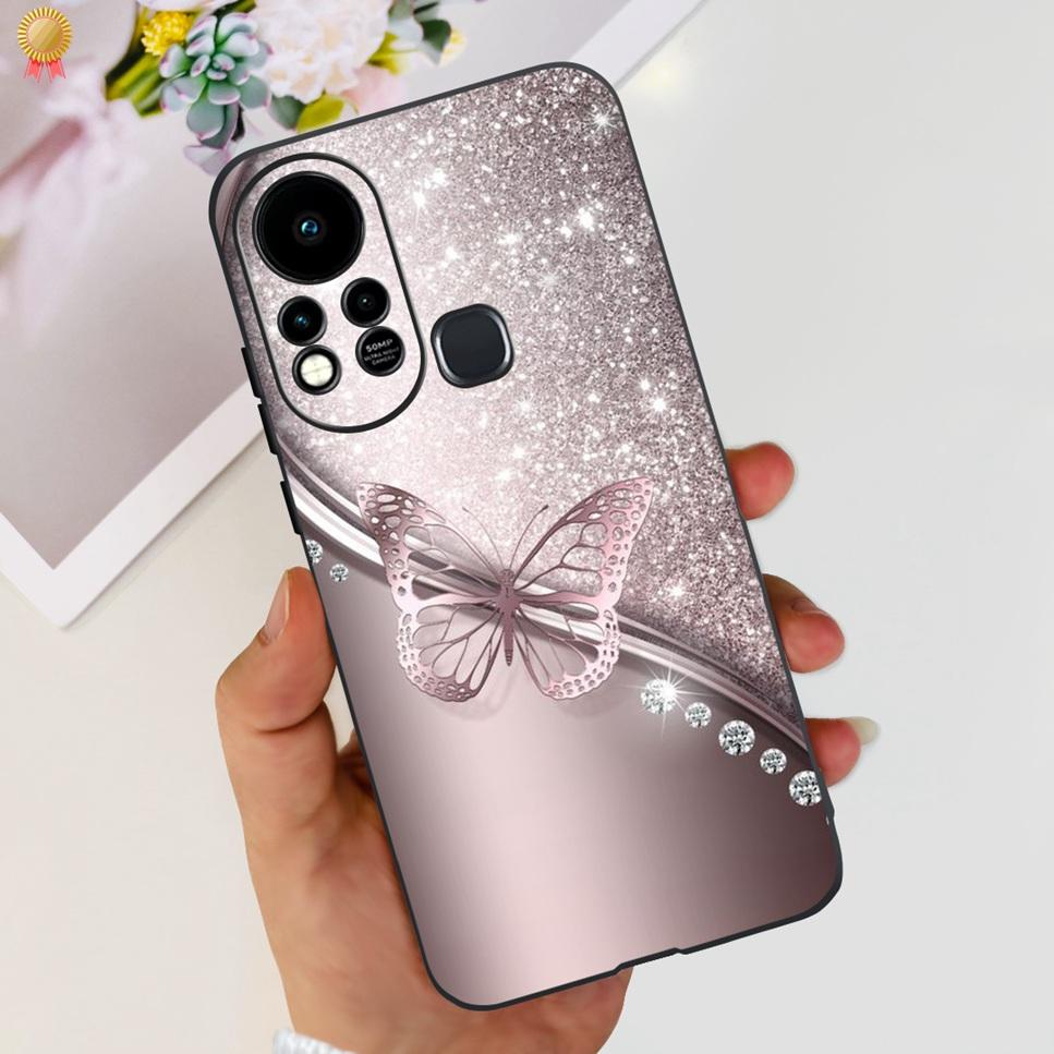 For Infinix Hot 11s Case Back Cover Clear Cute Cat Black Soft Silicone Coque For Infinix Hot11S Hot 11S Phone Case Bumper Fudna