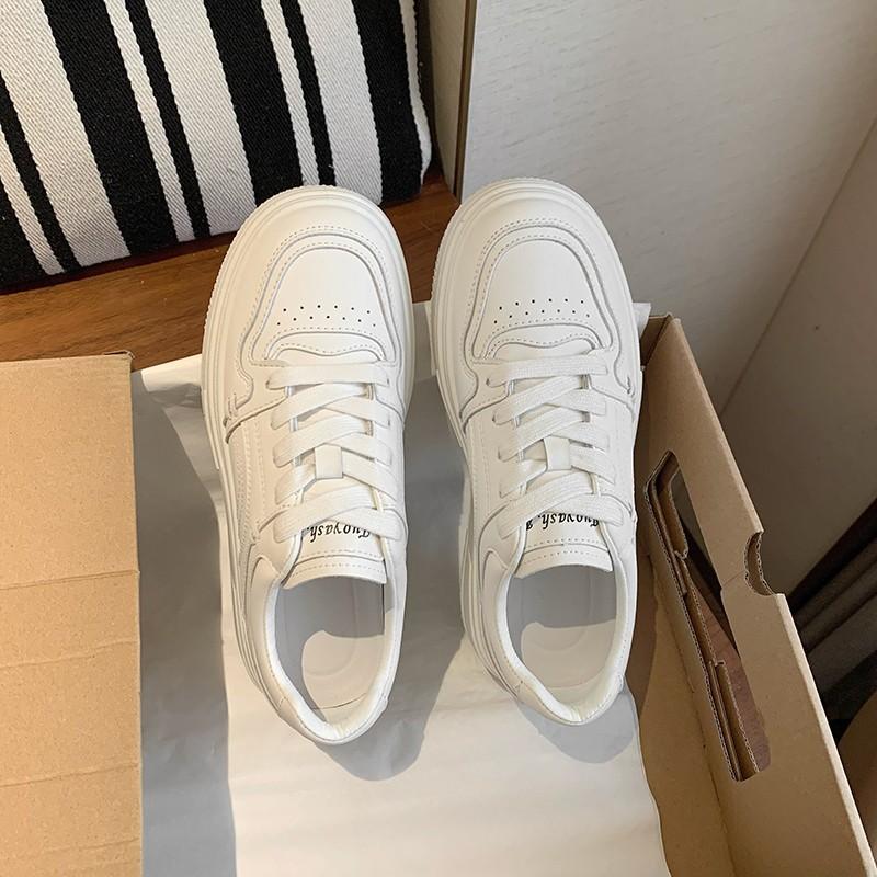 2025 small thick-soled heightening little white shoes women's new spring and summer casual versatile Korean sports round head board shoes