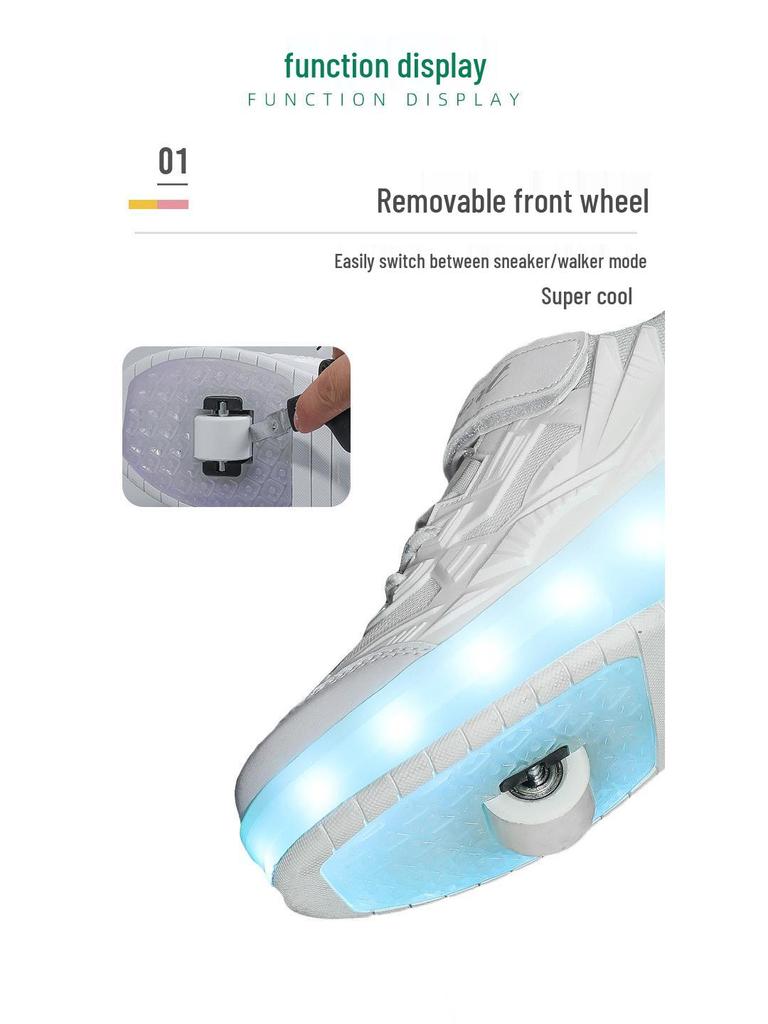 Işıklı Çocuk Parlayan Çift Tekerlekli Paten Ayakkabıları - Erkek ve Kız Çocukları İçin Inline Paten