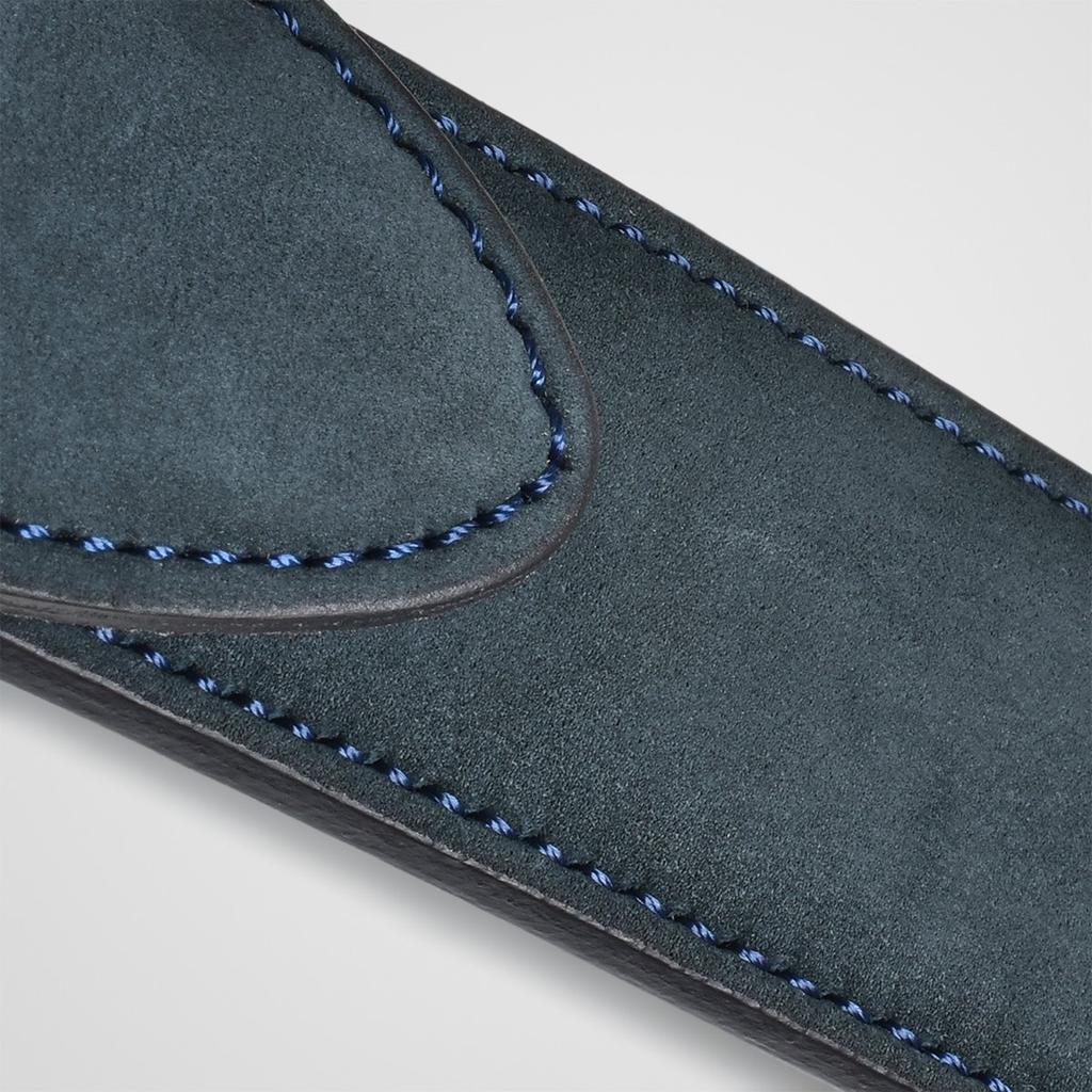 TAVARAT Genuine Leather Made In 35mm Nubuck and Himeji Adjustable Size Men's Belt, Japan, Leather, (Navy)