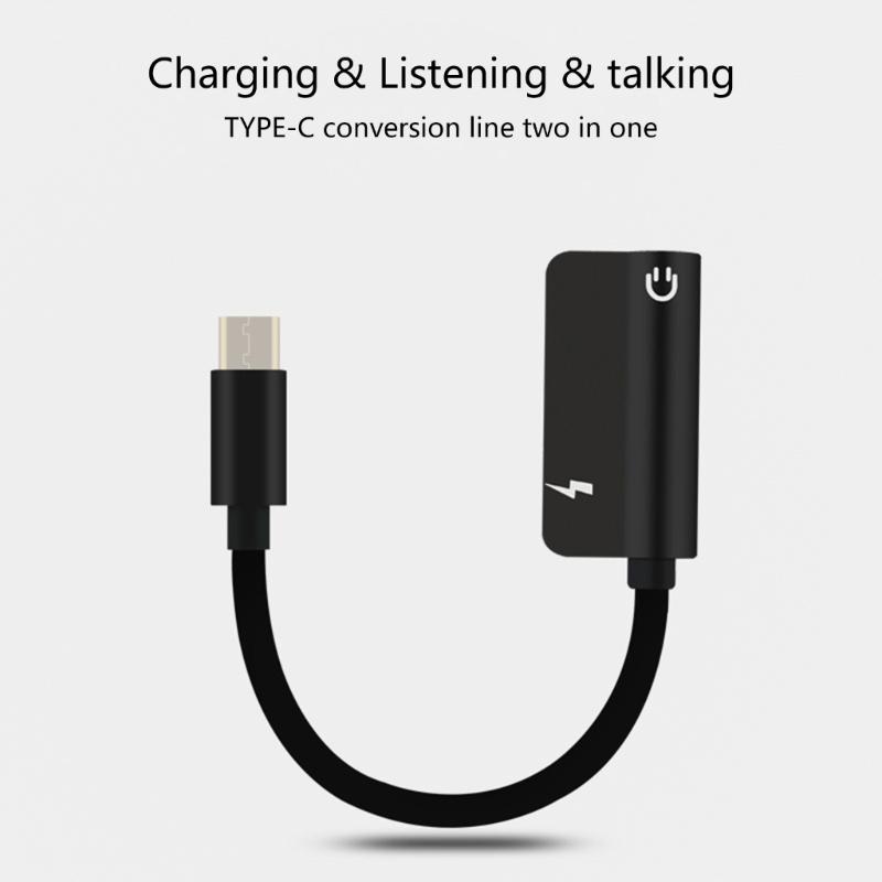 Two Function Type C To 3.5mm Converters Supports Sound Output and Quick Charge