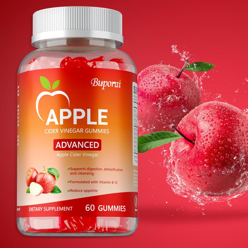 Apfelessig-Gummibärchen, rein natürlich, fördern die Verdauung und reinigen den Darm.