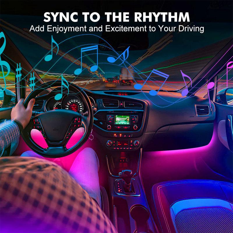 Neon LED Interior Car Light APP Music Remote Control RGB Underglow LED Ambient Light USB/Cigar Plug Auto Atmosphere Lighting 12V