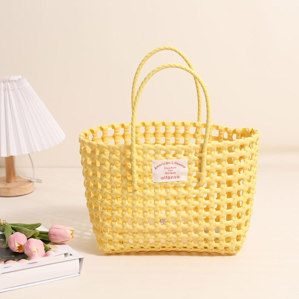 Bohemian Style Beach Tote Bag Vacation Style PVC Handbag Cute Vegetable Basket Bag Streetwear