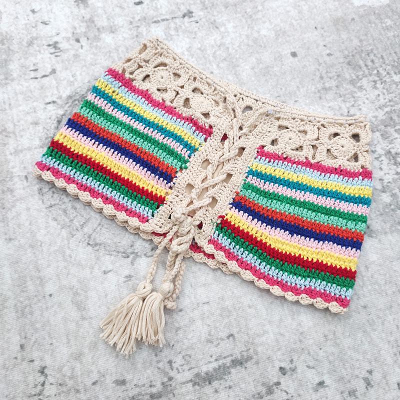 Handmade European & American Stripe Crochet Bikini Set