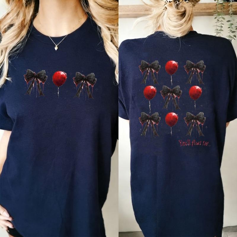 Spooky Coquette Tee Youll Float Too Graphic TShirt Retro Horror Gothic Tops Women Clothing Cotton Tshirts Retro Style