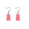 Candy Color Resin Bear Earrings for Women - Cute Cartoon Transparent Jewelry