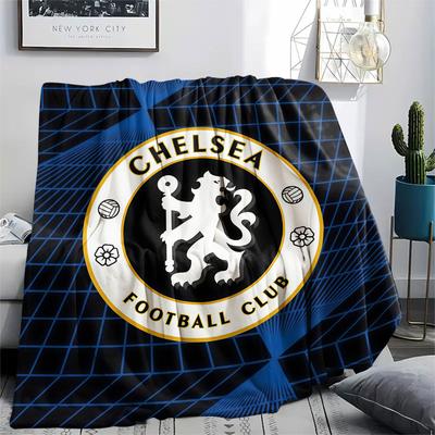 Chelsea bedekte Flanelldecke, weicher Überwurf für Schlafzimmer Sofa, waschbar, Fußballfanartikel, tolles Geschenk.