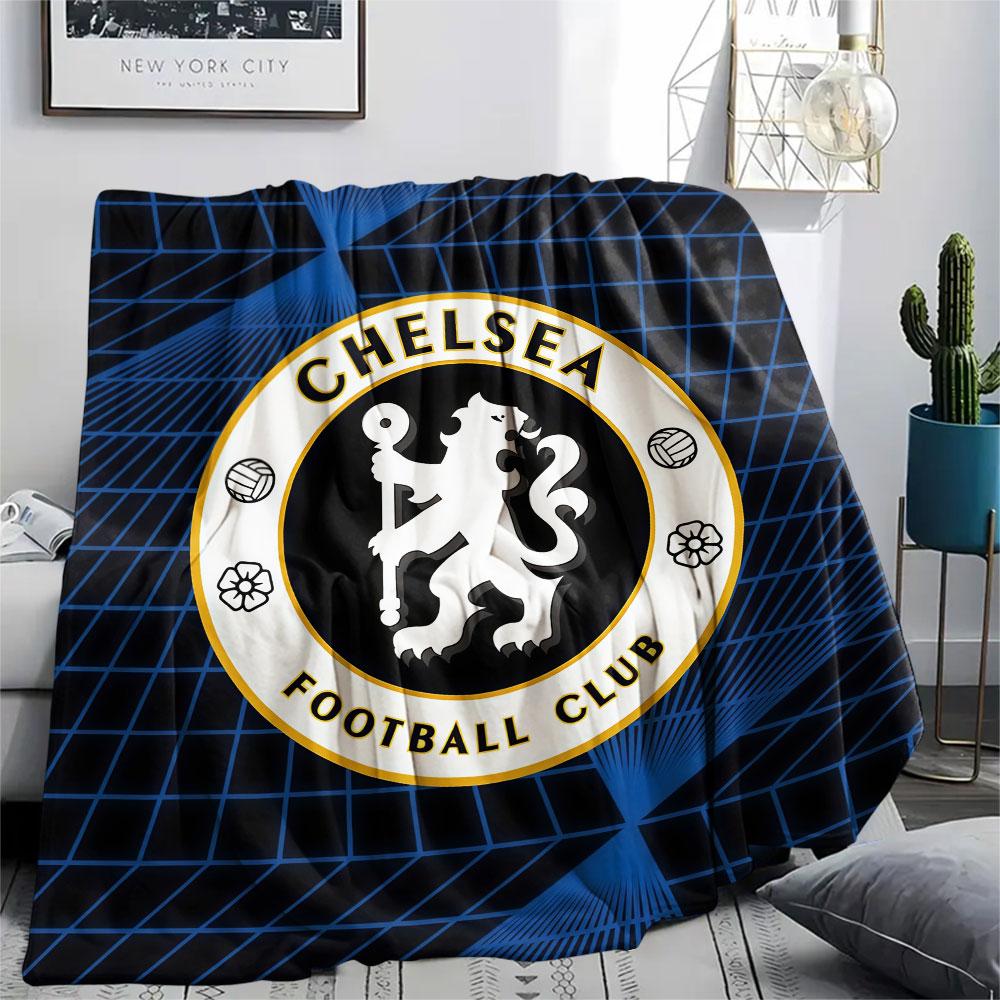 Chelsea bedekte Flanelldecke, weicher Überwurf für Schlafzimmer Sofa, waschbar, Fußballfanartikel, tolles Geschenk.