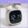 Modern Minimalist Metal Alarm Clock With Led Digital Display And Loud Ringtone For Bedroom Use