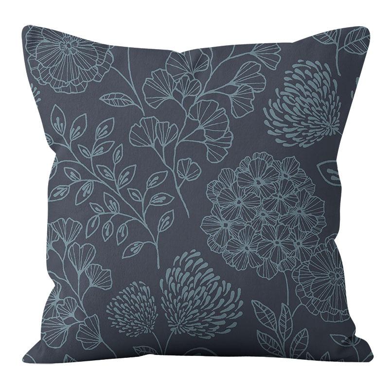 American Blue Retro Cotton Linen Single-sided Pillow Case Sofa Living Room Bedroom Cushion Pillow Home Waist Pillow