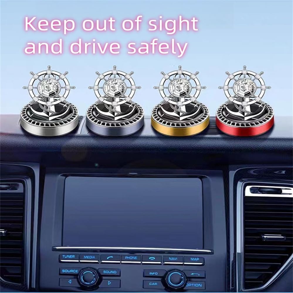 1 Car Mounted Solar Energy Aromatherapy Car Perfume Seat Accessories Car Ship Helmsman Rotating Perfume Car Air Freshener, Suitable For Cars, Can