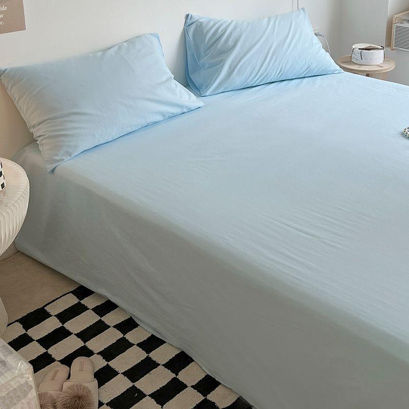 Drap et Housse de Couette Uni Doux pour Enfants, Lit Simple Double Dortoir Étudiant