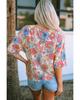 Azura Exchange Floral Print V Neck Half Sleeve Blouse