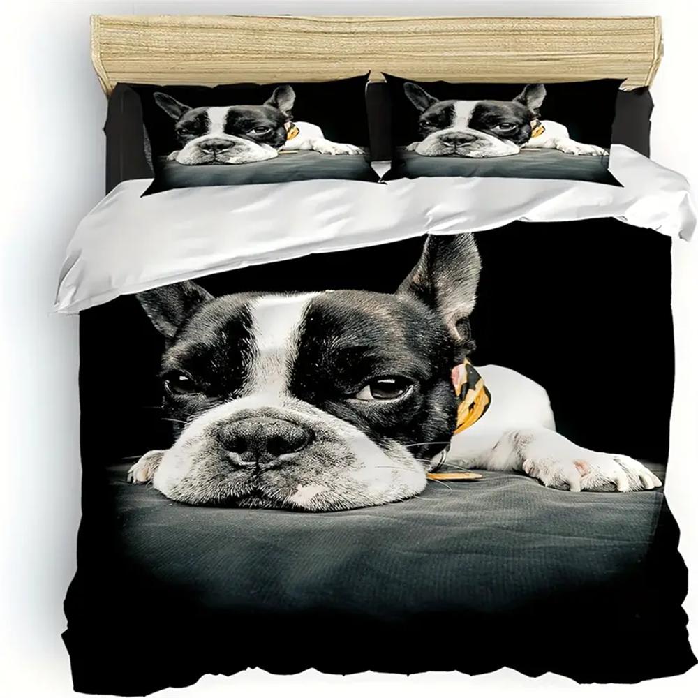 

2/3 шт. Яркий комплект постельного белья с изображением животных и собак - мягкое, удобное, напечатанное на 3D-принтере гипоаллергенное и дышащее постельное белье для спальни cot size 70x133cm