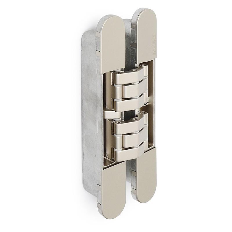 KOBLENZ INVISIBLE HINGE KUBI7 K7200 REVERSIBLE SATIN NICKEL. 200Kgs/2BIS. 230X80mm.