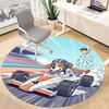 1pc Racing Pup Office Round Area Rug,  Mat Suitable ForOffice, Under Office Chairs Bedroom Living Room Home Decor, Room Deco
