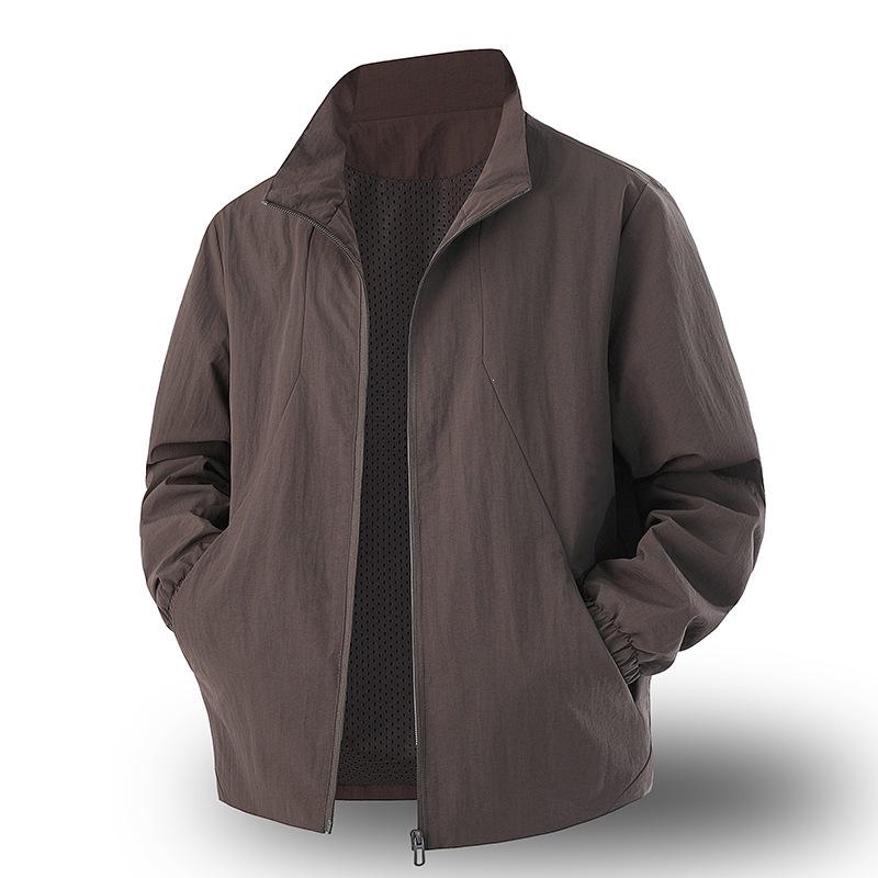 Men's Windproof Stand-up Collar Jacket - Spring/Autumn 2026 Fashion Trend