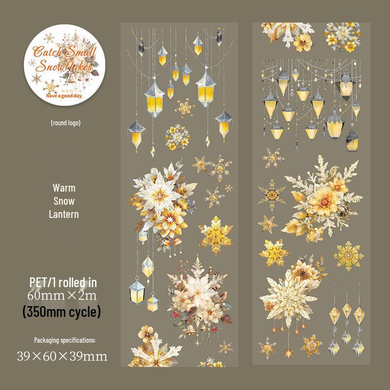 Beautiful Day PET Tape: Little Snowflake Series - Snowflake DIY Collage, 6 Styles