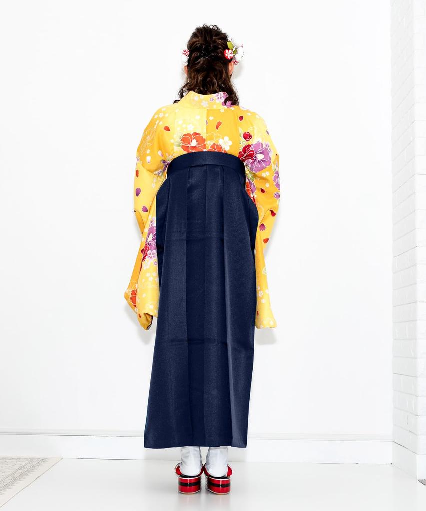 Hakama Graduation College Gorgeous B Yamabuki with Hakama [KYOETSU] Set, Ceremony, Students, Women's, (7. Hanatsubaki, LL)