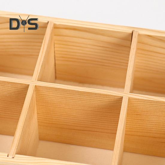 Aufbewahrungskoffer für Pinsel, glatte Kanten, gratfrei, großes Fassungsvermögen, mehrere Fächer, rechteckige Aufbewahrungsbox aus Holz