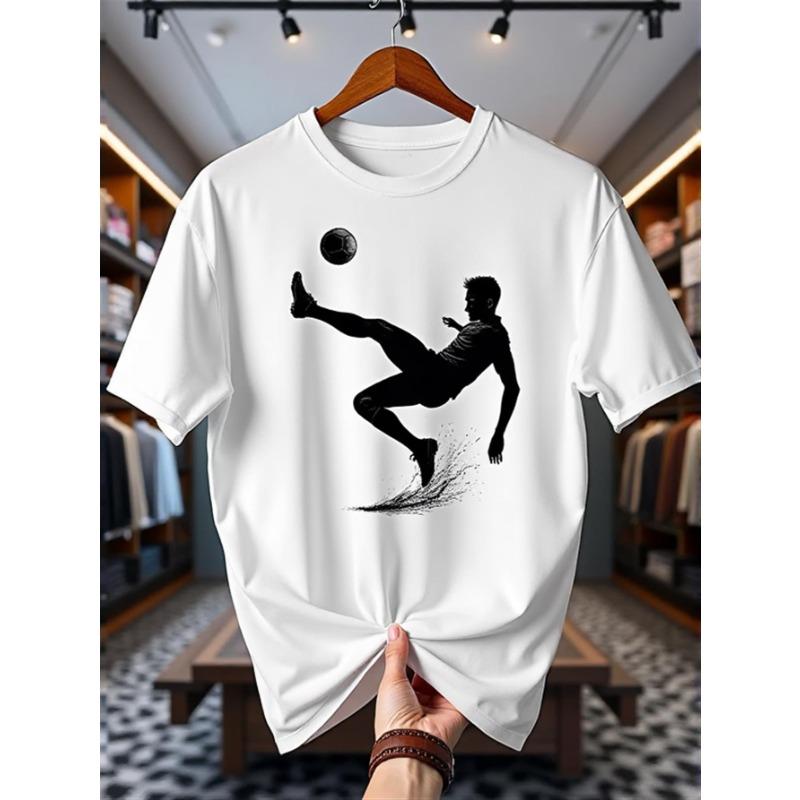 

Европейские размеры Мужская футболка с принтом, Дизайн с динамичными движениями игрока, Круглый вырез, Короткий рукав, Обычный крой, Повседневная рубашка S