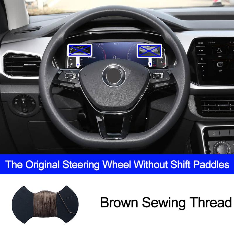 Hand Sewing Car Steering Wheel Cover Braid on the Steering wheel For Volkswagen Golf 7 Mk7 2012-2020 VW T-Cross 2018-2025 2025