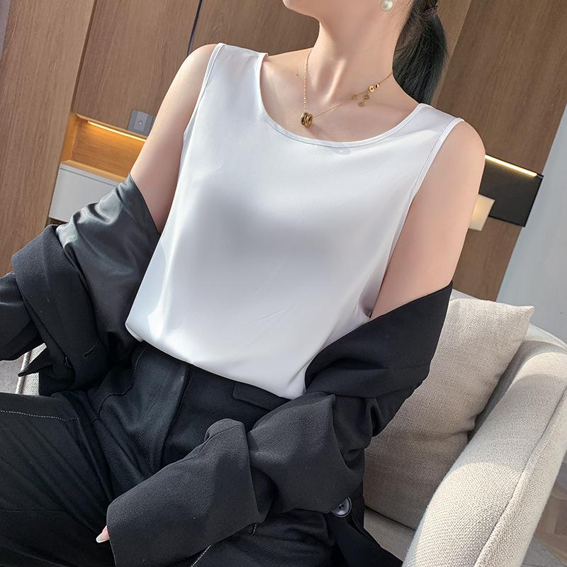 YYFS Women's Fashion Casual Summer Spring Solid Color Print Sleeveless O-Neck Blouses & Shirts