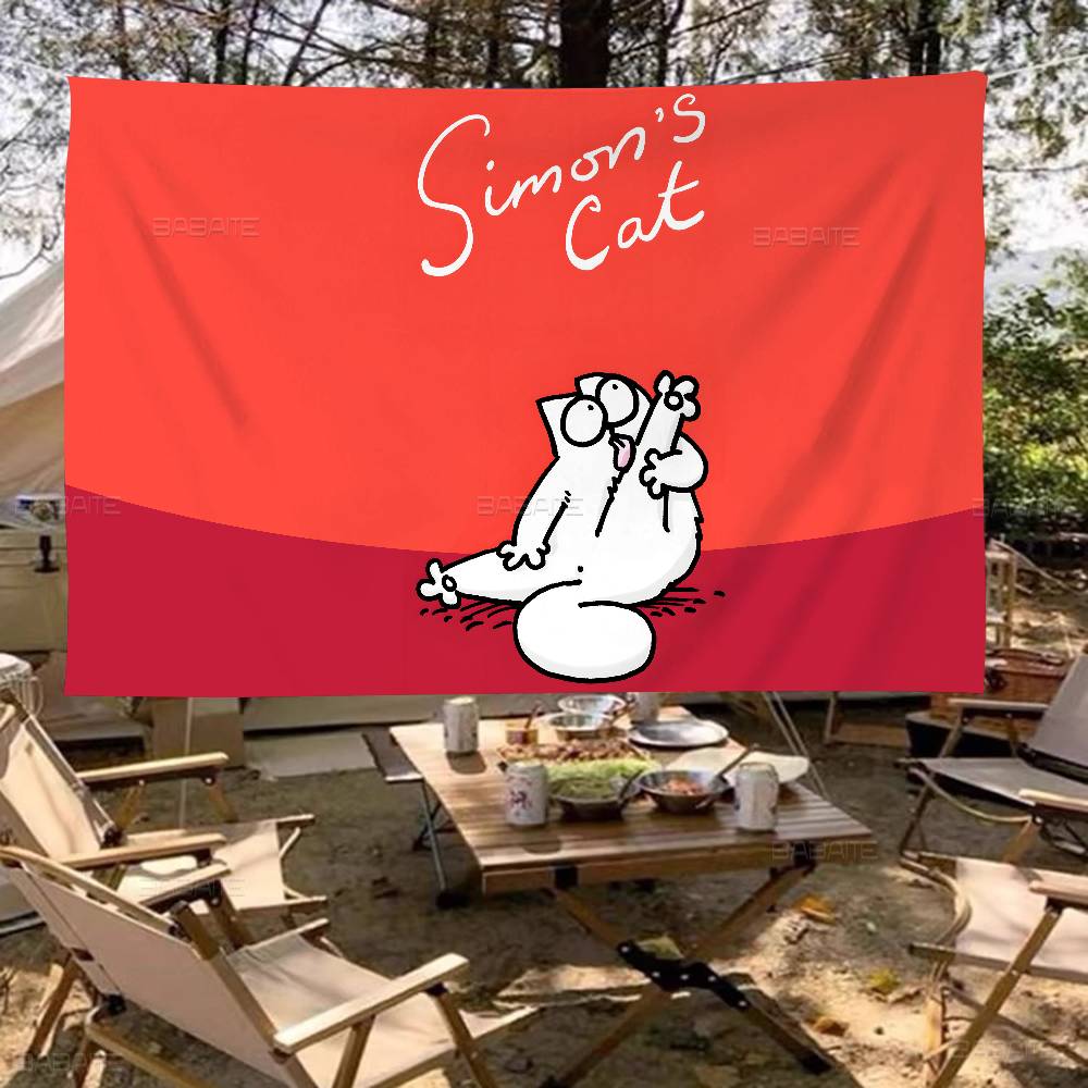 

Cartoon Simon Cute CCat Banner Art Printing Japanese Wall Flag Anime Wall Hanging Home Decor 74x94cm(29x37in)