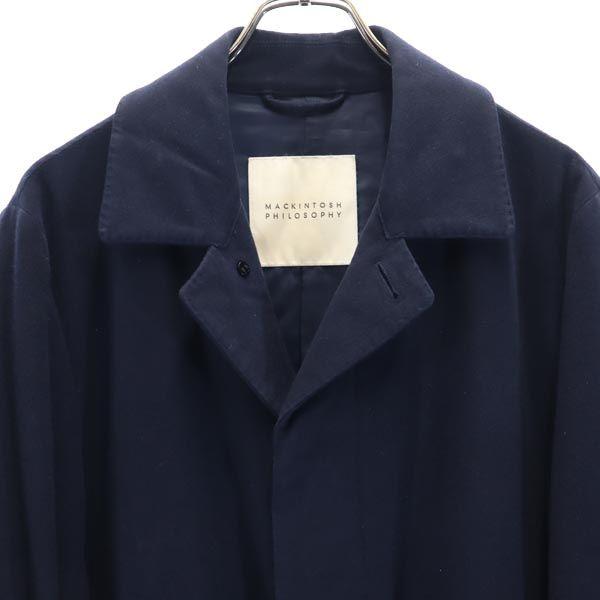 MACKINTOSH PHILOSOPHY Sanyo Shokai Stainless collar coat 38 Navy blue Men's Used