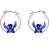 New 925 Silver Stitch Donald Duck Minnie Earrings With Zirconia Fashion High Quality Jewelry for Women Girls