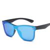 New Fashion Sunglasses One piece Trend Personality Eyeglass Brand Design Protection Reflective Frameless Sunglassess UV400